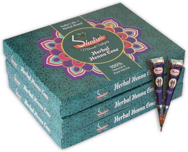 SHALINI MEHANDI UDHYOG Premium Henna Mehandi Cone (Pack of 12 x 3) Natural Mehendi