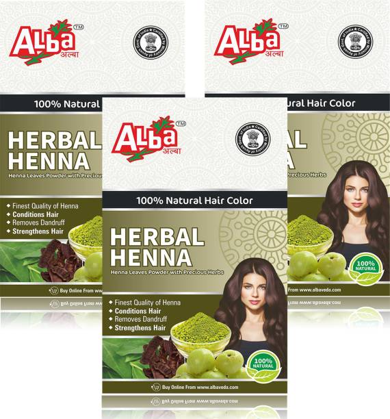 alba Henna Powder (100% Natural Henna Powder - Natural Hair Colour) - Combo pack of 3, 200g each (600g)
