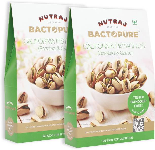 Nutraj Bactopure California Pista Inshell|Pathogen Free 250 g Each (Pack of 2) Pistachios