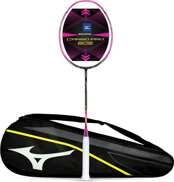 MIZUNO Carbo Pro 805 (Japanese HM graphite, 30 LBS) Pink, Black Unstrung Badminton Racquet