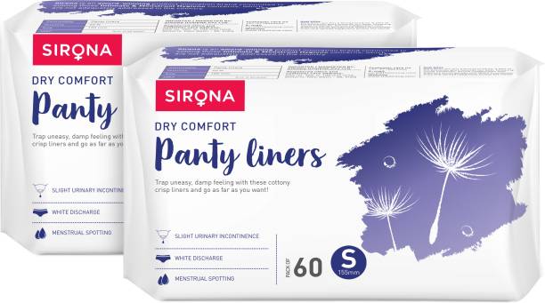 SIRONA Ultra-Thin Premium Panty Liners (Regular Flow)60 Counts (Pack of 2) - Small Pantyliner