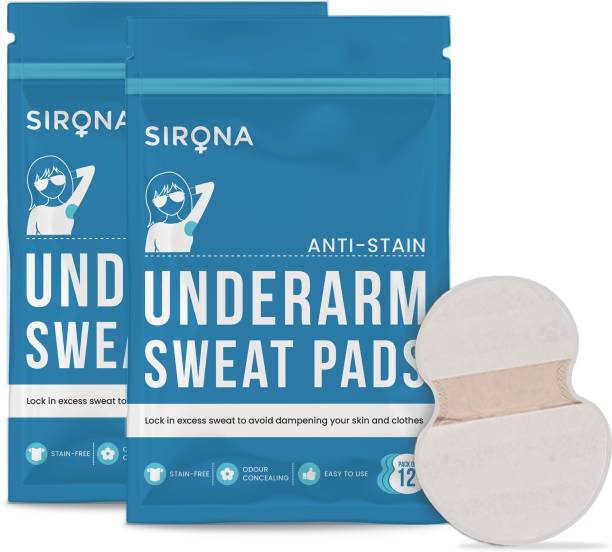 SIRONA Under Arm Sweat Pads - 24 Pads (2 Pack - 12 Pads Each) Sweat Pads