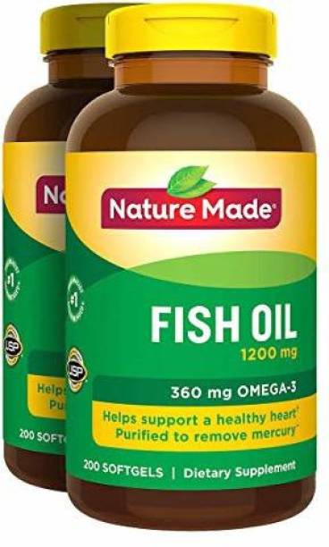 Nature Made 2 x 200Pk Fish Oil 1200 mg Softgels Omega 3