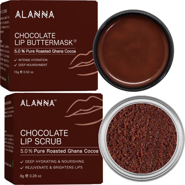 ALANNA Chocolate Lip Mask Scrub Combo, 23g (15g+8g)