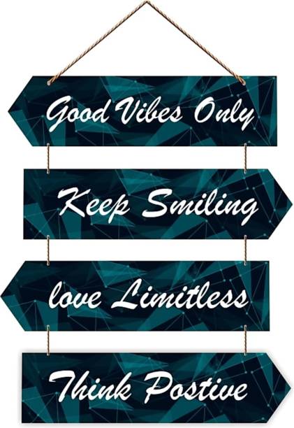AMIT FASHION HUB Wooden Good Vibes Only Beautifull Wooden Wall Hanging For Home Wall Decoration Item Name Plate
