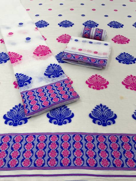 Printed Mekhela Chador Cotton Blend Saree Price in India