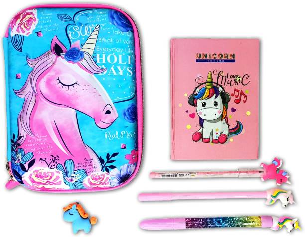 S4SQUARE ENTERPRISE ® Perfect Unicorn Combo Unicorn Art Polyester Pencil Box