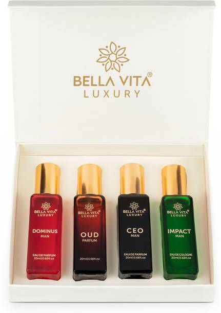 Bella vita organic Mens Perfume Gift Set 4x20 ml Perfumes Luxury Scent with Long Lasting Fragrance Perfume  -  80 ml