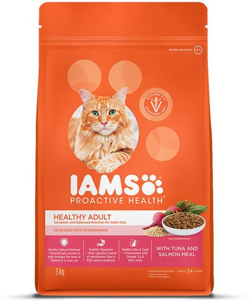 IAMS Proactive Health Adult (1+ Years) Healthy Tuna, Salmon 3 kg Dry Adult Cat Food