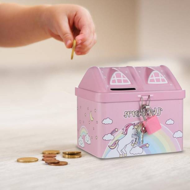 GAMLOID Unicorn Coin Bank Adorable House Lovely Money Box Saving Pot Kids Birthday Gift