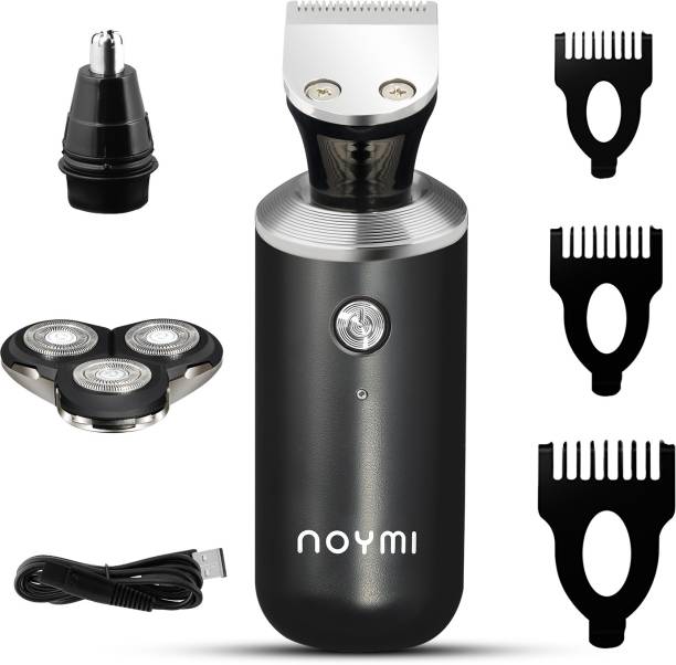 NOYMI 3D Rechargeable 100% Waterproof IPX7 Electric Shaver Wet & Dry Rotary Shavers for Men Electric Shaving Razors Trimmer, BLACK  Shaver For Men