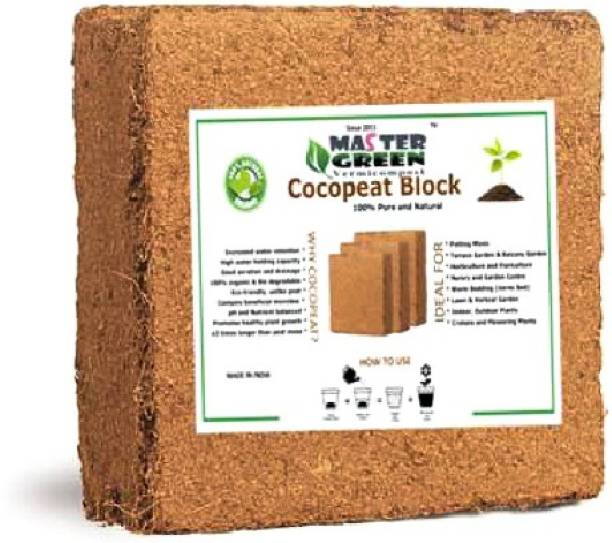 master green COCOPEAT 4.5KG BLOCK for Kitchen,Balcony,Terrace Garden 100%Natural Organic Soil Manure