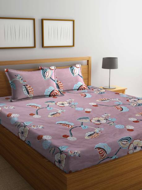 Bombay Dyeing 104 TC Microfiber Double Floral Bedsheet