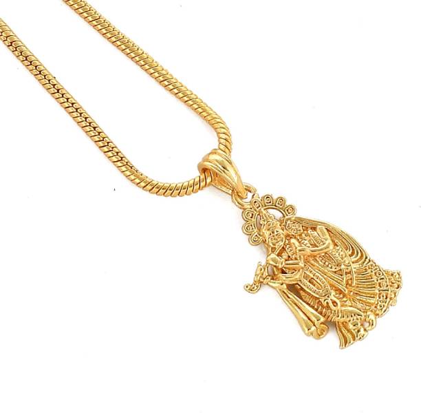 PYR Fashion Radha Krishna Locket Chain Daily Use Jewelry for Men Women, Boys Girls Gold-plated Alloy Pendant Set