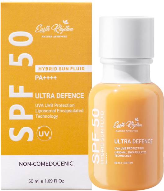 Earth Rhythm Sunscreen SPF 50 for All Type Skin, PA++++, Non Sticky - 50 ml (Bottle) - SPF SPF 50 Bottle PA+++