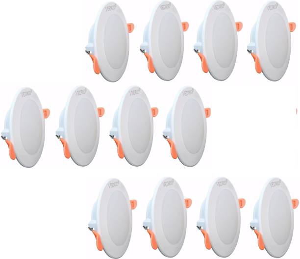 VEDRID 9W Ceiling Down Light White Round (Pack of 12 ) Recessed Ceiling Lamp