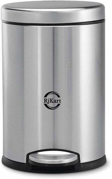 Rjkart Pedal Dustbin with Plastic Bucket/Waste bin/Trash Bin/Garbage bin 18L(10x15inch) Stainless Steel Dustbin