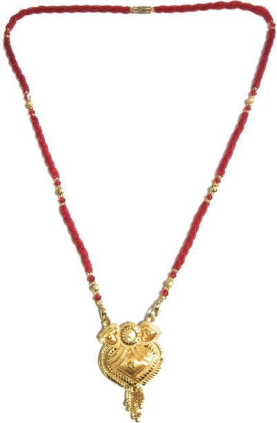 mangalsutra designs in red moti