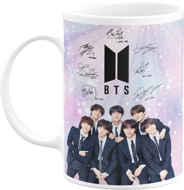 TrendoPrint NW-01 BTS Printed Coffee Mug 350ml Gift for Kids Boys Girls & Friends Mug  Set