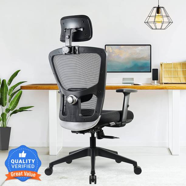 GREEN SOUL Jupiter Go High Back Ergonomic|Home, Office|2D Headrest|Lumbar Support Mesh Office Adjustable Arm Chair