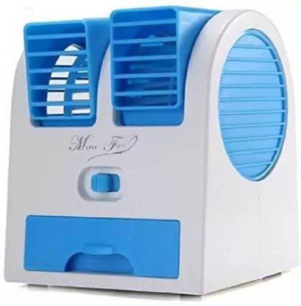 Whitecherry Mini USB Fragrance Air Cooling Fan Portable Desktop Dual Blower Portable Blue Air Cooling Fan USB Air Cooler