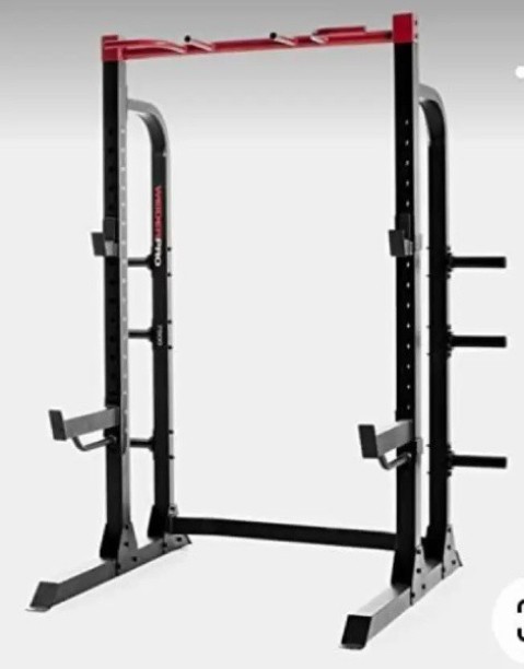 Half Frame Weight Lifting Barbell Squat Rack Pull Up Bar Weight Lifting Fitness Equipment Adjustable Sports Machines for Home Gym Exercise Black baodanla Squat Rack with Pull Up Bar 