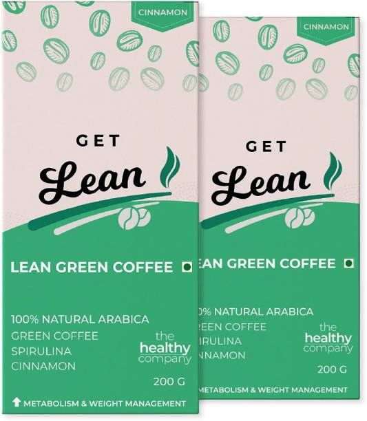 The Healthy Company LEAN GREEN Coffee Weight Loss Plan (400g) -Super blend of Spirulina, Cinnamon, Green Coffee - Tasty, Honest, Natural - Men & Women Filter Coffee
