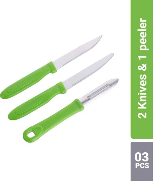Flipkart SmartBuy Combo Of 1 Peeler and 2 Knife Green Kitchen Tool Set