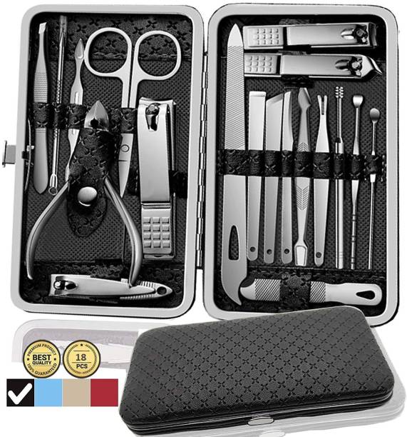 Faigy Manicure Pedicure Kit Nail Kit 18pc Stainless Steel Professional Grooming Kits
