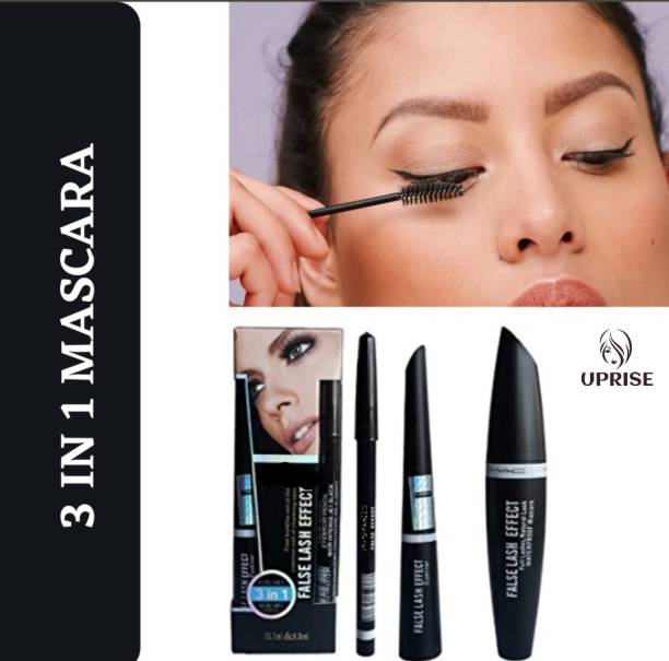 Uprise 3 in 1 Combo of Waterproof Eyeliner, Mascara With Eyebrow Pencil 12 ml