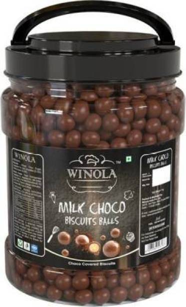 Winola Milk Choco Biscuit Balls- Chocolate Munchies, Chocolate Balls (1 kg) Crackles