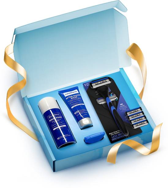 LetsShave Pro 3 Premium Gift set (Shaving kit Combo box for Men's Grooming) Natural care