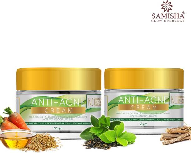 Samisha Organic Anti Acne Face Cream For Oil Control,Acne Treatment-50 GM(Pack of 2)