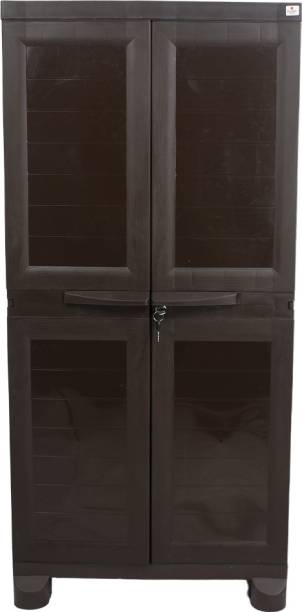 Classic Furniture Warbrobe | Closet| Shoe Rack Liberty 4ft Coffee Brown Plastic 2 Door Wardrobe