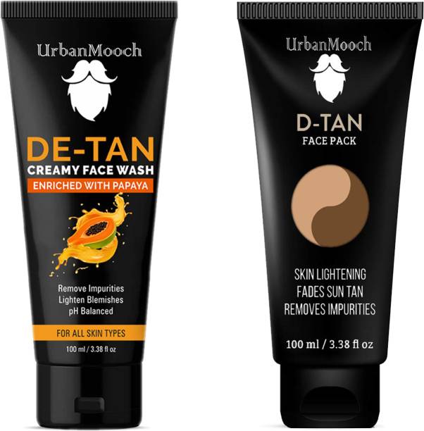 UrbanMooch DeTan Face Wash & DeTan Face Pack Instant Tan Removal Combo