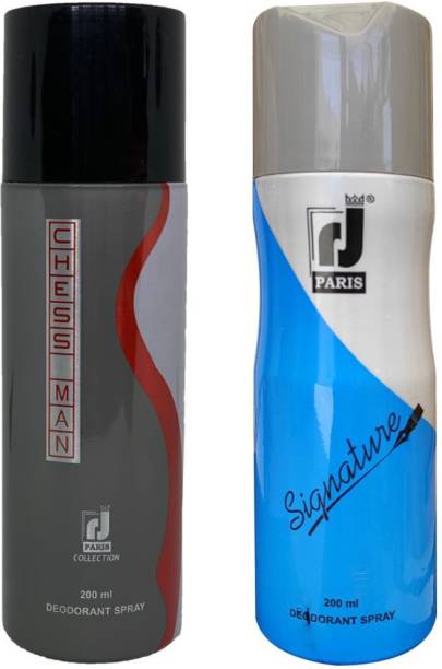 R J PARIS Chess Man + Signature Combo Pack Deodorant Spray  -  For Men & Women