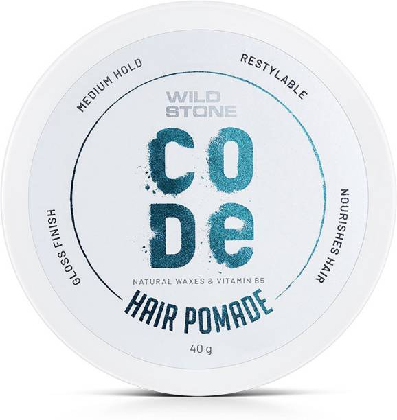 Wild Stone CODE Hair Pomade for Men|Long Lasting Flexible Hold| Glossy Finish with Volume | Hair Cream