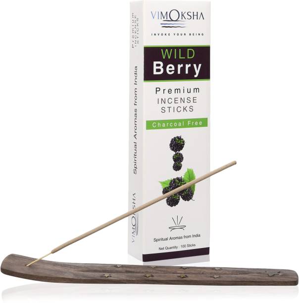 Vimoksha Wild Berry Incense Sticks / Agarbatti Chemical Free, Low Smoke (100 Sticks) Wild Berry