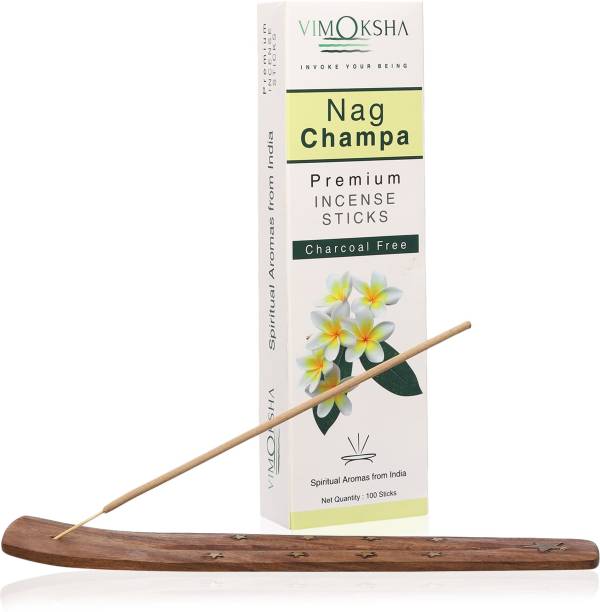 Vimoksha Nag Champa Incense Sticks / Agarbatti Chemical Free, Low Smoke (100 Sticks) Nag Champa