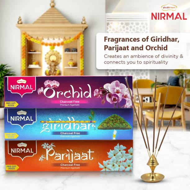 Shubhkart Nirmal Premium Incense Stick Giridhar, Parijaat, Orchid