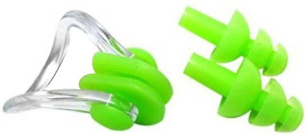 EmmEmm Green Soft Silicon 2 in1 Nose Clip & Ear Plugs Combo Ear Plug & Nose Clip