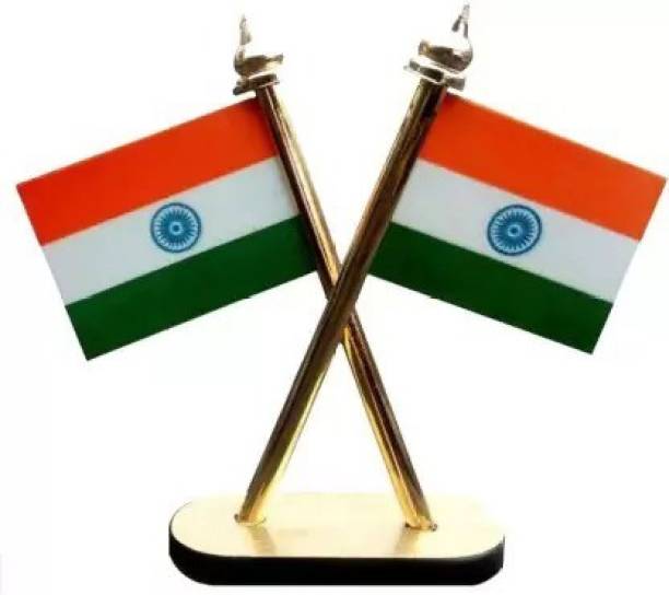 ULTIMATE Traders Indian National Flags with Satyamev Jayate Symbol for Car Dashboard Rectangle Car Dashboard Flag Flag