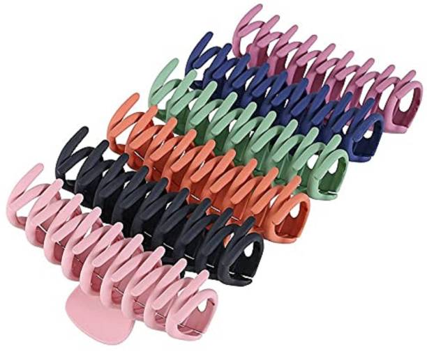Trendy Club Hair Clutcher With Multi Color Hair Claw Clips for Women Pack of 6 Hair Claw