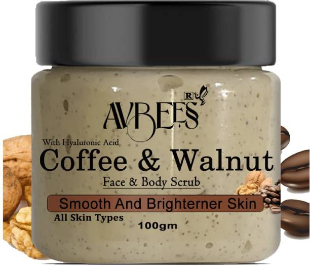 AVbees Coffee Walnut Scrub Deep Cleansing Glowing skin Ageing Skin Tan removal  Scrub