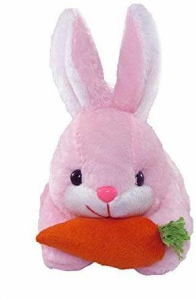 happykiddy Soft Stuff Toys Animal Pink Rabbit Eating Ca...