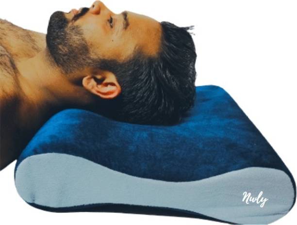 NWLY Orthopedic Memory Foam Cervical Pillow for Neck, Sleeping velvet Fabric Cover Neck Support