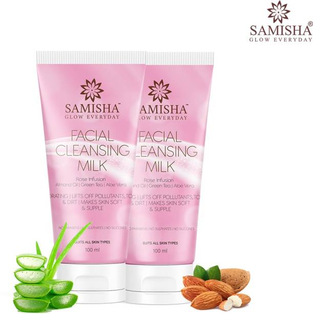 Samisha Organic Hydrating CleansingMilk For Deep Cleansing &Glowing Skin(Pack of2)100 ML