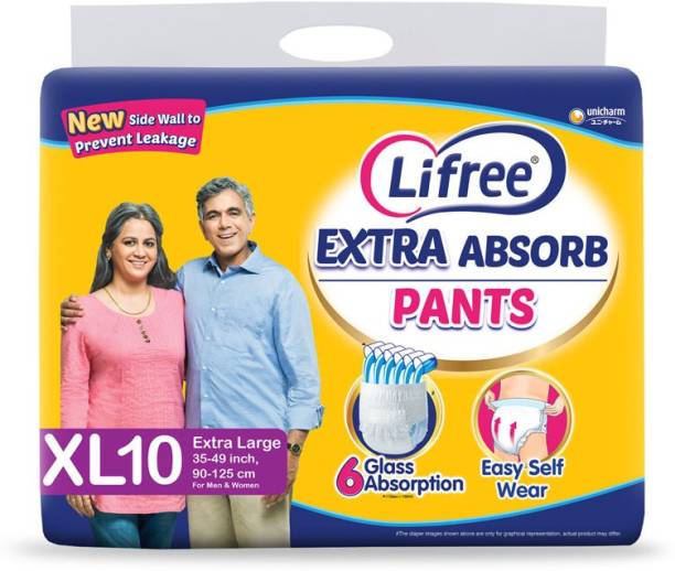LIFREE Extra Absorb XL10 Adult Diapers - XL