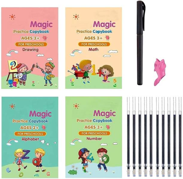 Magic Books Copy Book For Kids Hand Writing Reusable 4 Pcs Practice Copy Book