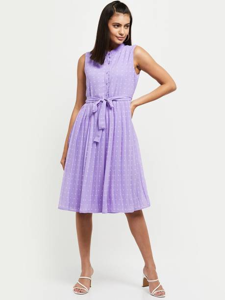 Women A-line Purple Dress Price in India
